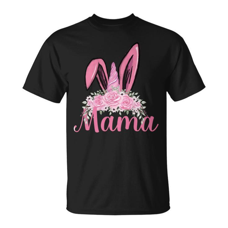 Mama Floral Leopard Bunny Easter Happy Easter Mothers Day Unisex T-Shirt