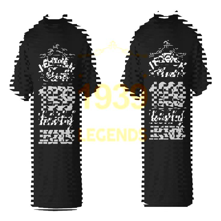 March 1939 Birthday Life Begins In March 1939 V2 T-Shirt