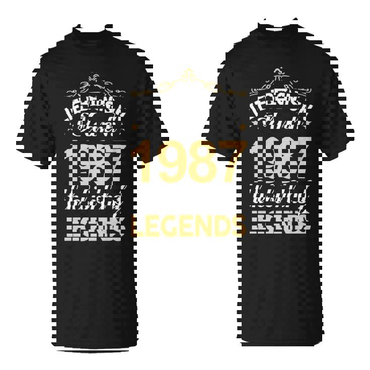 March 1987 Birthday Life Begins In March 1987 V2 T-Shirt