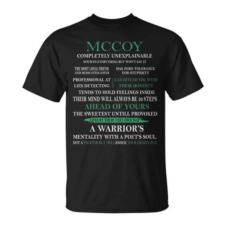 Mccoy Name Mccoy Completely Unexplainable T-Shirt