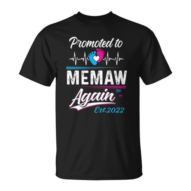 Memaw Gift Promoted To Memaw Again Est 2022 Grandma Unisex T-Shirt