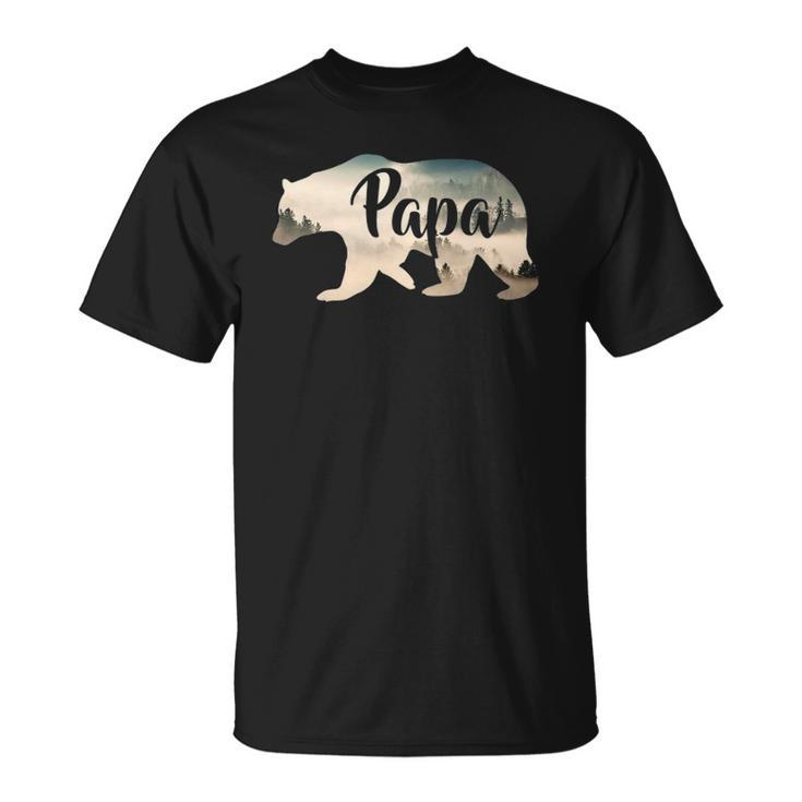 Men Papa Bear & Forest Awesome Camping Gift Unisex T-Shirt