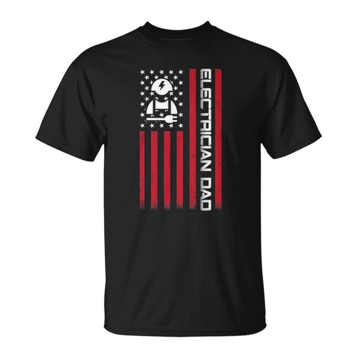 Mens 4Th Of July Us Flag Electrician Dad Gift For Fathers Day Unisex T-Shirt