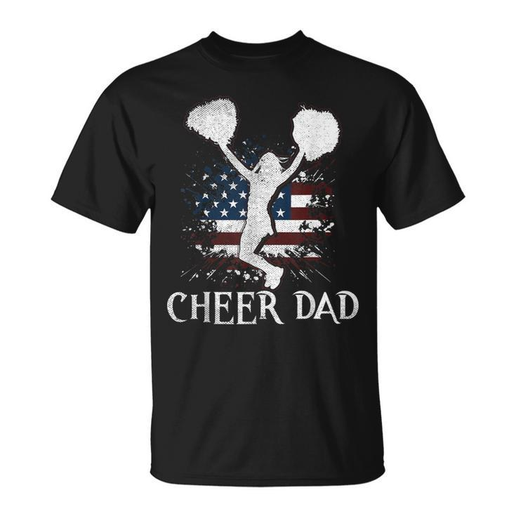 Mens American Flag Cheer Dad 4Th Of July Fathers Day  Funny  Unisex T-Shirt