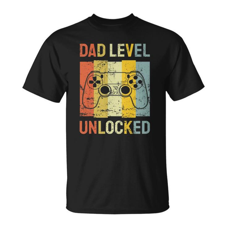 Mens Dad Level Unlocked Soon To Be Father Pregnancy Announcement Unisex T-Shirt