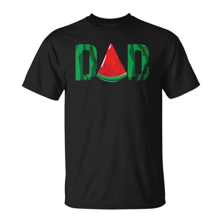 Mens Dad Watermelon Funny Summer Fruit Dad Fathers Day Unisex T-Shirt