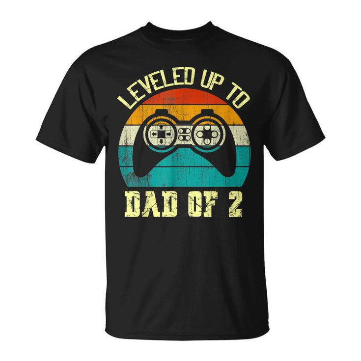 Mens Daddy Again Leveled Up To Dad Of 2 Dad  V2 Unisex T-Shirt