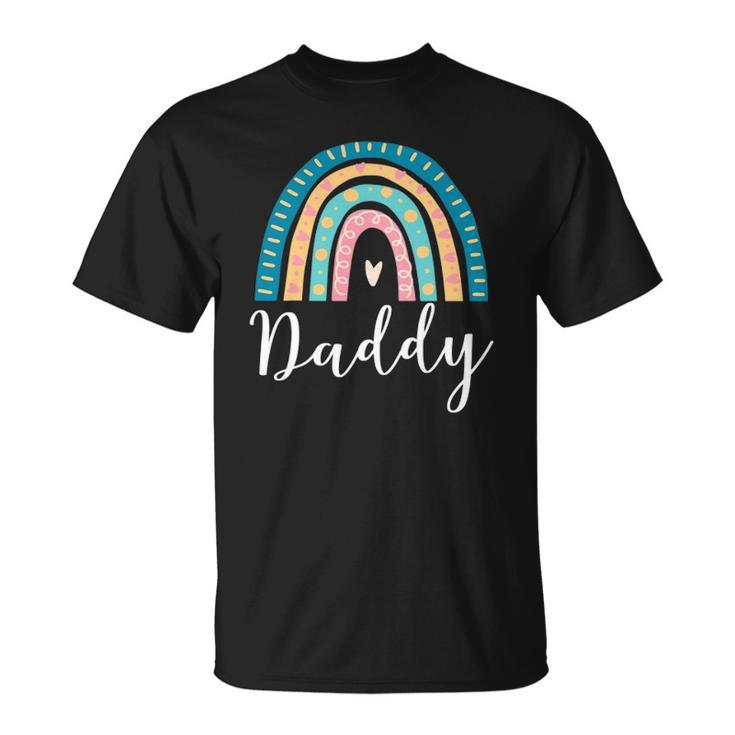 Mens Daddy Rainbow Gifts For Men Dad Family Matching Birthday Unisex T-Shirt