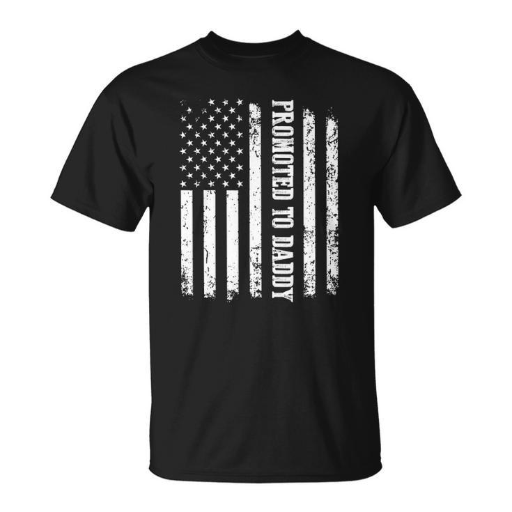 Mens First Time Dad Usa Flag  Promoted To Daddy Unisex T-Shirt