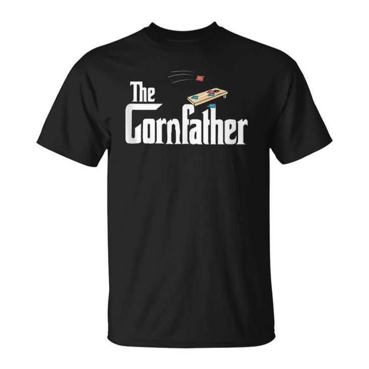 Mens Funny Cornhole The Cornfather Funny Fathers Gift Unisex T-Shirt