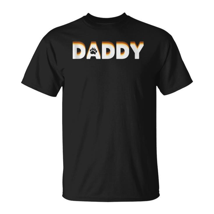 Mens Gay Bear Daddy Design With Bear Pride Flag Gay Daddy  Unisex T-Shirt