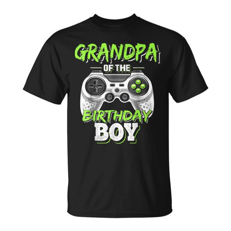 Mens Grandpa Of The Birthday Boy Matching Video Game  Unisex T-Shirt