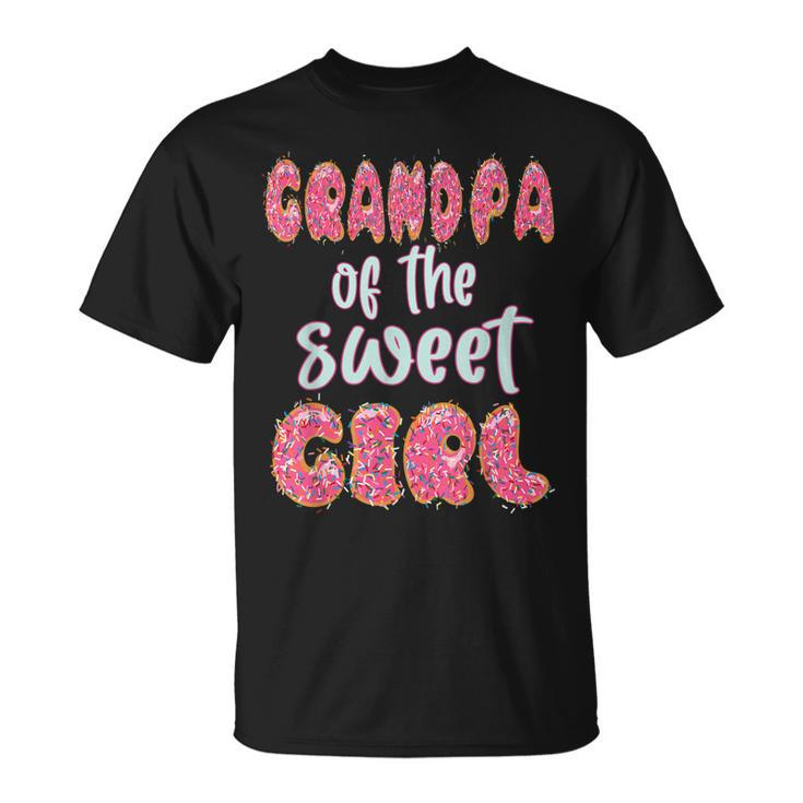 Mens Grandpa Of The Sweet Girl Donut Birthday Party Outfit Family  Unisex T-Shirt