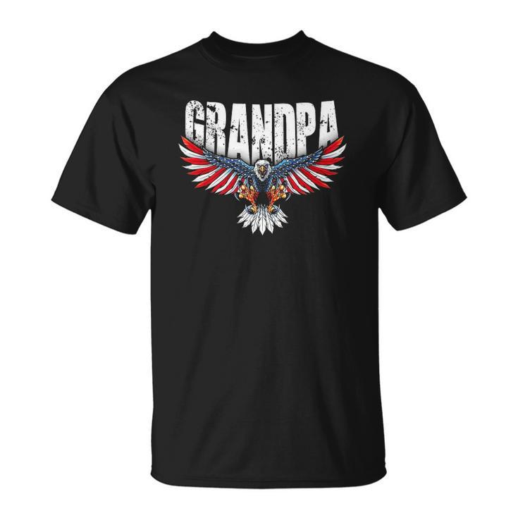 Mens Grandpa Vintage Usa Flag Bald Eagle Patriotic 4Th Of July  Unisex T-Shirt