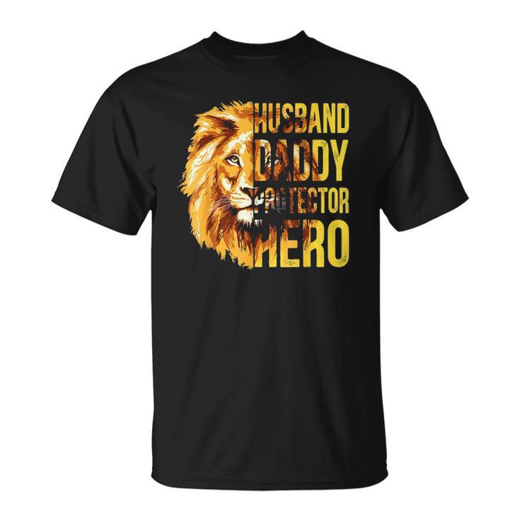 Mens Husband Daddy Protector Hero  Fathers Day Flag Usa Unisex T-Shirt