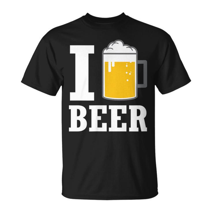 Mens I Love Beer Drinking Oktoberfest Lager Ale Party Gift  Unisex T-Shirt
