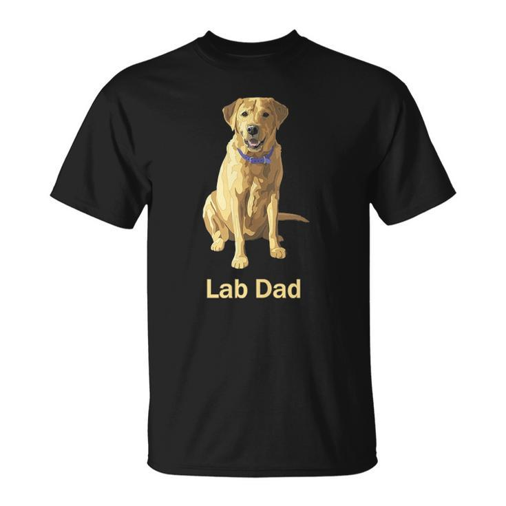Mens Lab Dad Yellow Labrador Retriever Dog Lovers Gift  Unisex T-Shirt
