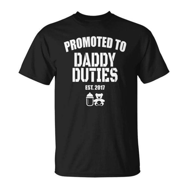Mens Promoted To Daddy Duties  Gift For New Dad Unisex T-Shirt