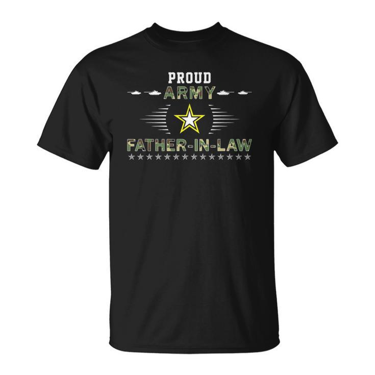Mens Proud Army Father-In-Law Camouflage Graphics Army Unisex T-Shirt
