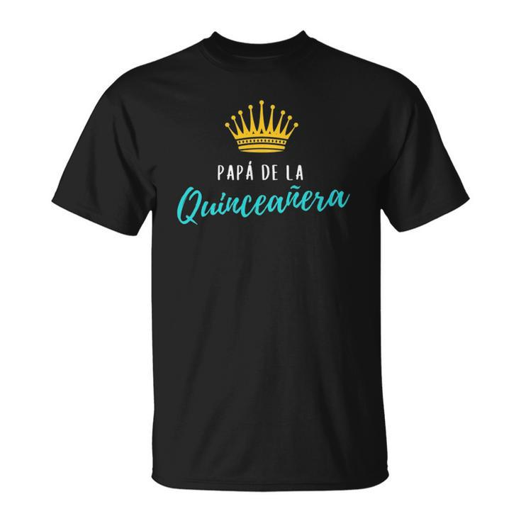 Mens Quinceanera Papa Dad Father Turquoise Theme Party Quince Unisex T-Shirt