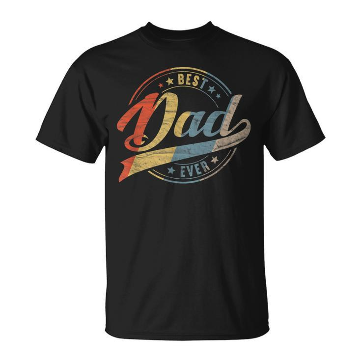 Mens Retro Vintage Best Dad Ever Father Daddy Fathers Day Gift  Unisex T-Shirt