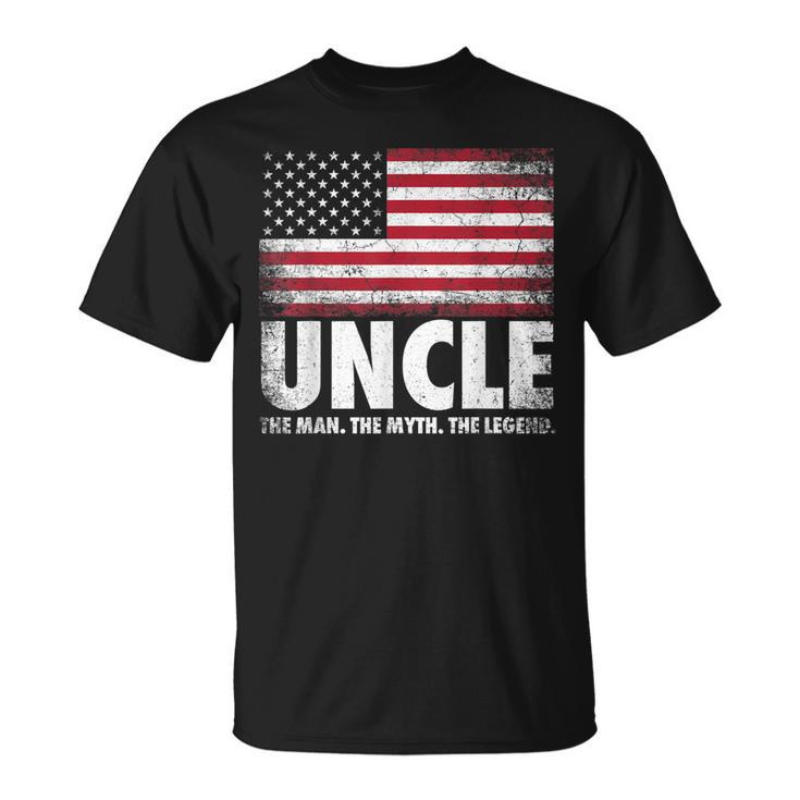 Mens Uncle The Man Myth Legend Fathers Day 4Th Of July Funny  Unisex T-Shirt