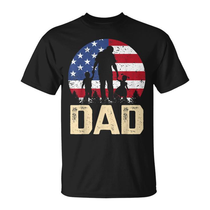 Mens Vintage American Flag 4Th Of July Patriotic Dad Gift  Unisex T-Shirt