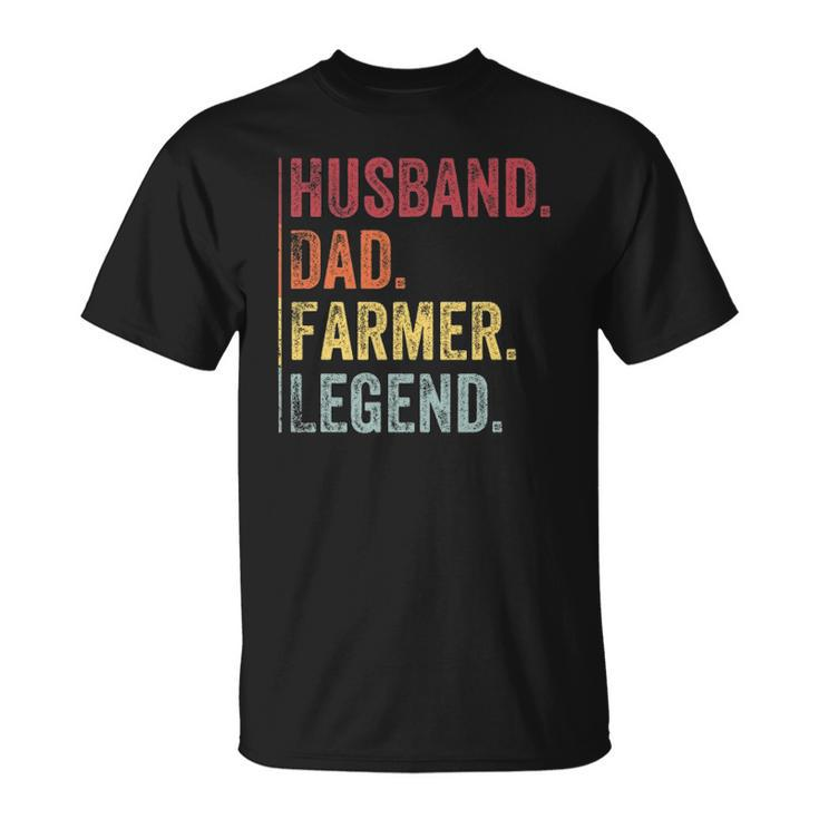 Mens Vintage Husband Dad Farmer Legend Gift For Fathers Day Unisex T-Shirt