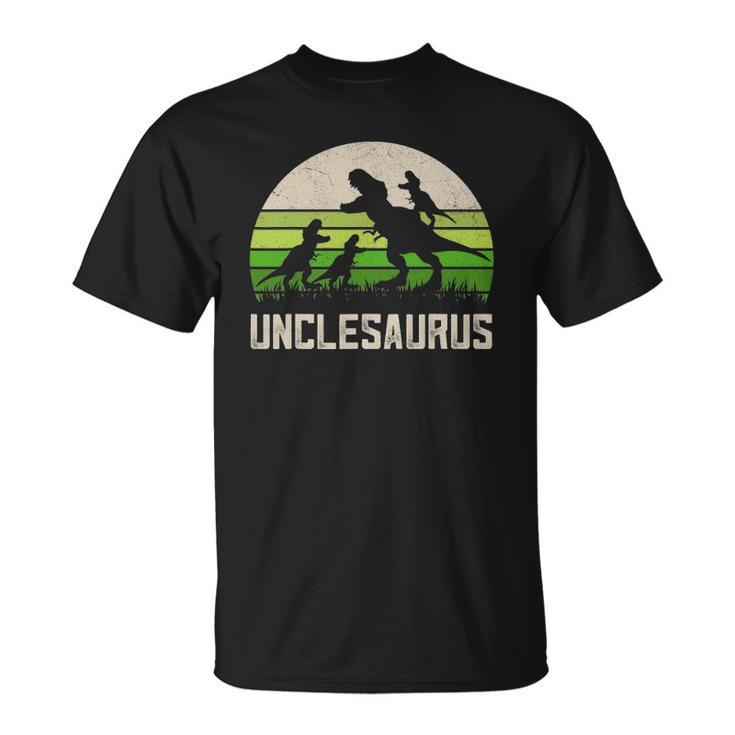 Mensrex Uncle Apparel Unclesaurus 3 Kids Dinosaur Unisex T-Shirt
