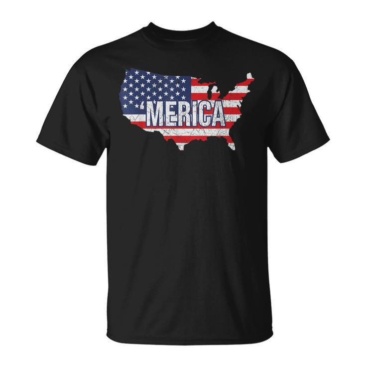Merica Patriotic American Flag Pride Fourth Of July T  V3 Unisex T-Shirt