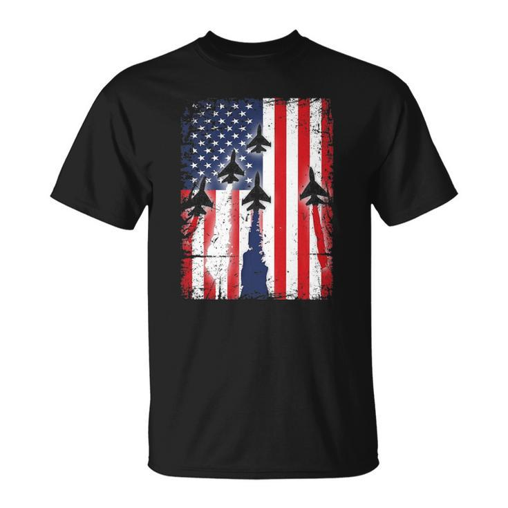 Missing Man Military Formation Patriotic Flag Unisex T-Shirt