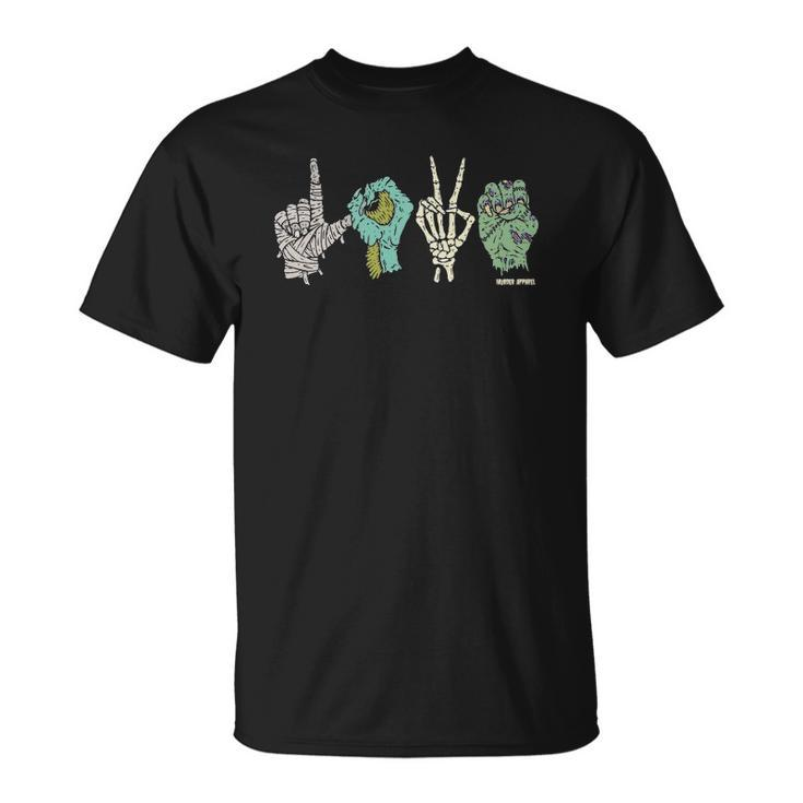 Monster Love Sign Language Spooky Unisex T-Shirt