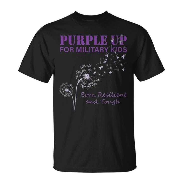 Month Of The Military Child Purple Up Soldier Kids Dandelion  Unisex T-Shirt