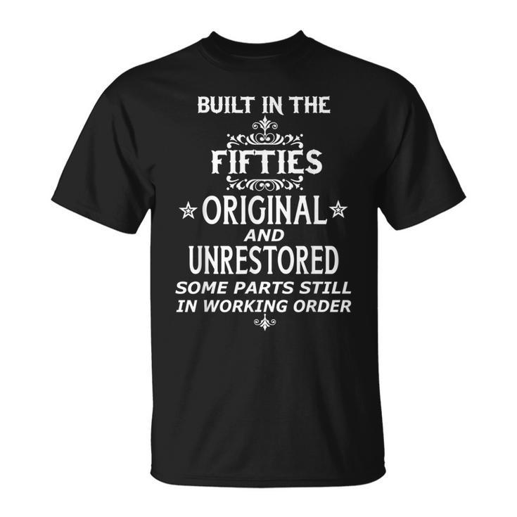 Motorcycle Vintage Built In Fifties Biker Custom Birthday  Unisex T-Shirt