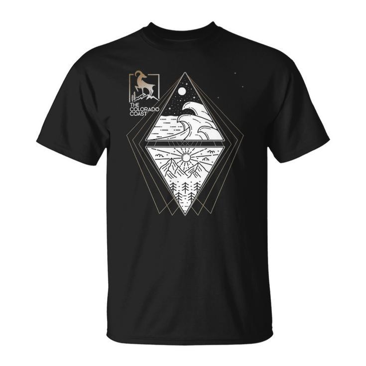 Mountains & Water Of Geometric Unity In The Rocky Mountains T-shirt