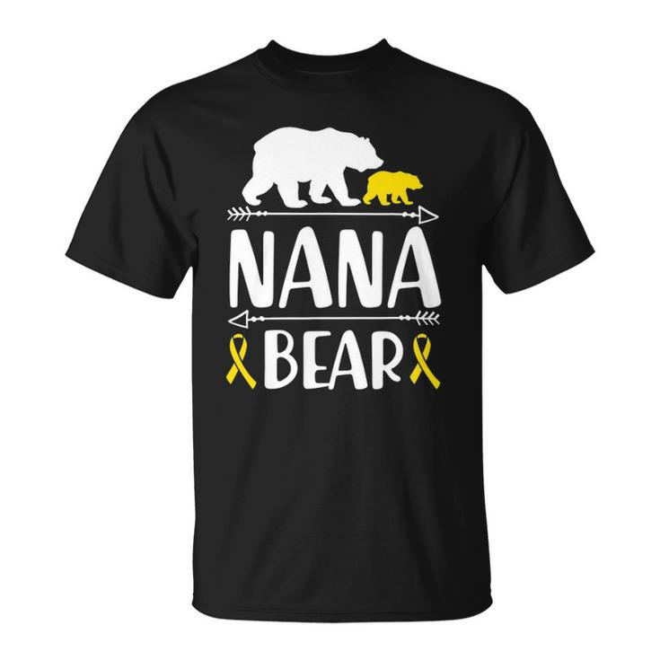 Nana Bear Childhood Cancer Awareness Grandma Of A Warrior Unisex T-Shirt