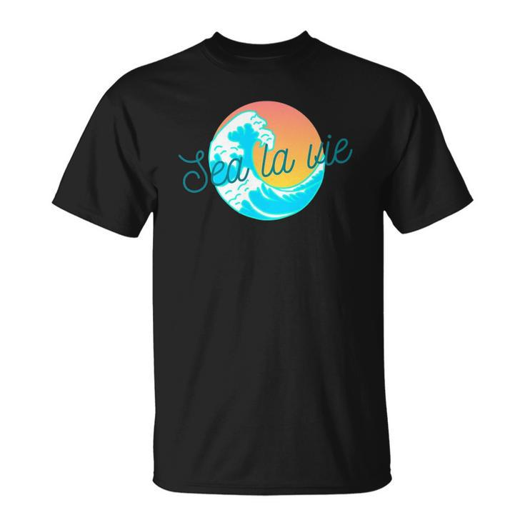 Ocean Wave Sunset Sea La Vie Summer Gift Unisex T-Shirt