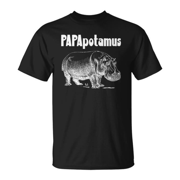 Papapotamus Father Hippo Dad Fathers Day Papa Hippopotamus  Unisex T-Shirt