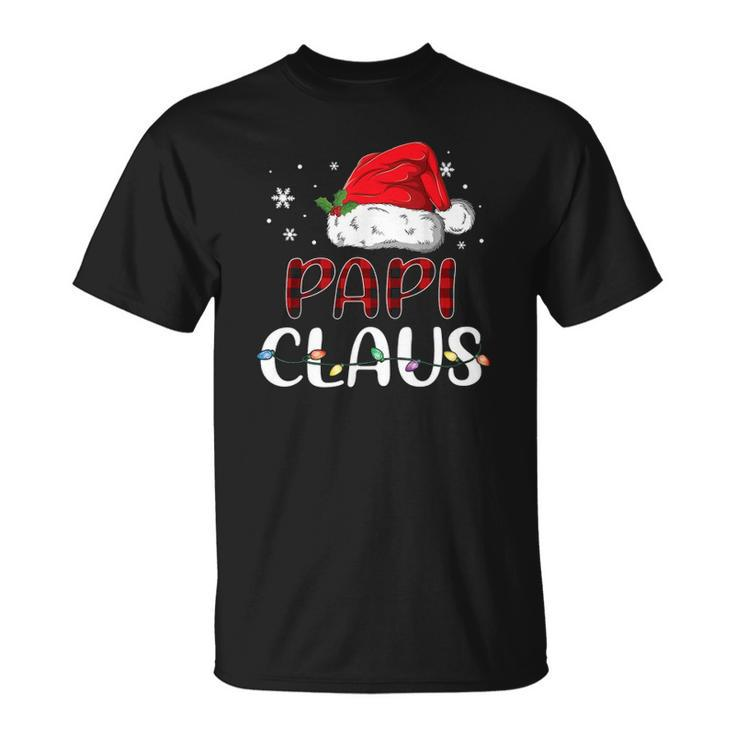 Papi Claus Christmas Santa Hat Buffalo Matching Family Unisex T-Shirt