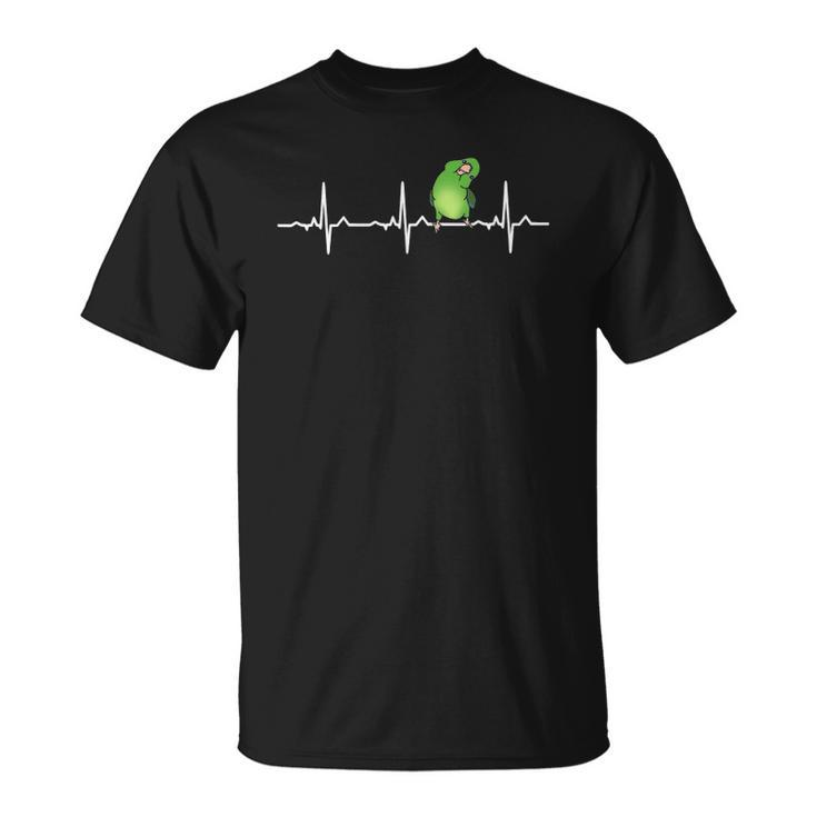 Parrot Ekg Green Parrotlet Heartbeat Bird Pulse Line Birb Unisex T-Shirt