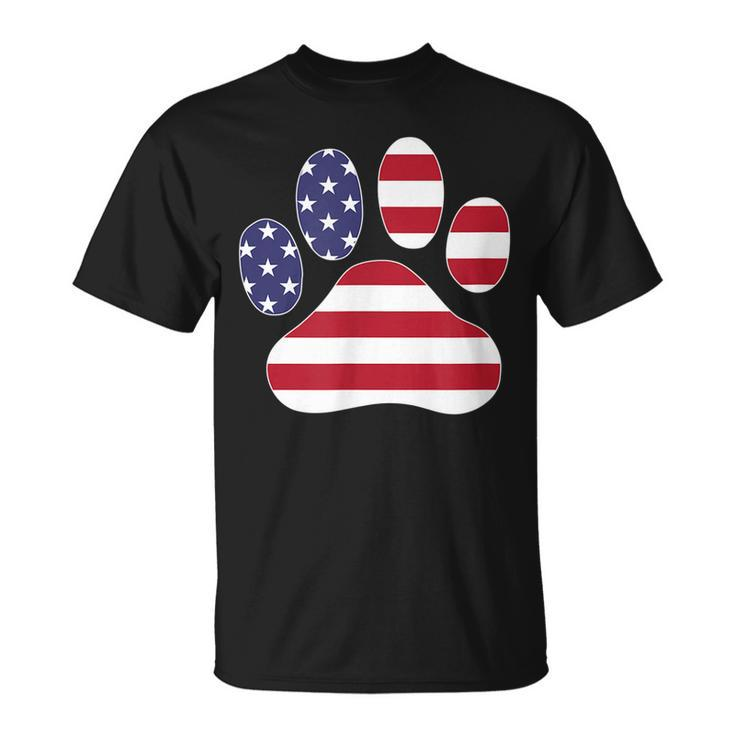 Patriotic Dog Paw Print For 4Th Of July  Unisex T-Shirt