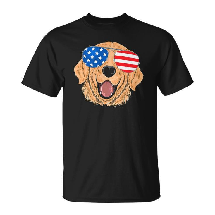 Patriotic Golden Retriever Dog 4Th Of July Gift Unisex T-Shirt