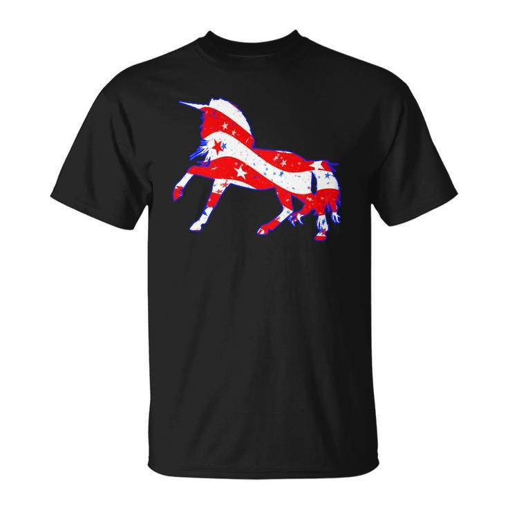 Patriotic Unicorn Funny Memorial Day And 4Th Of July Unisex T-Shirt