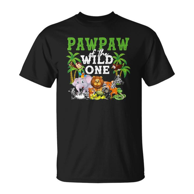 Pawpaw Of The Wild One Zoo Birthday Safari Jungle Animal Unisex T-Shirt