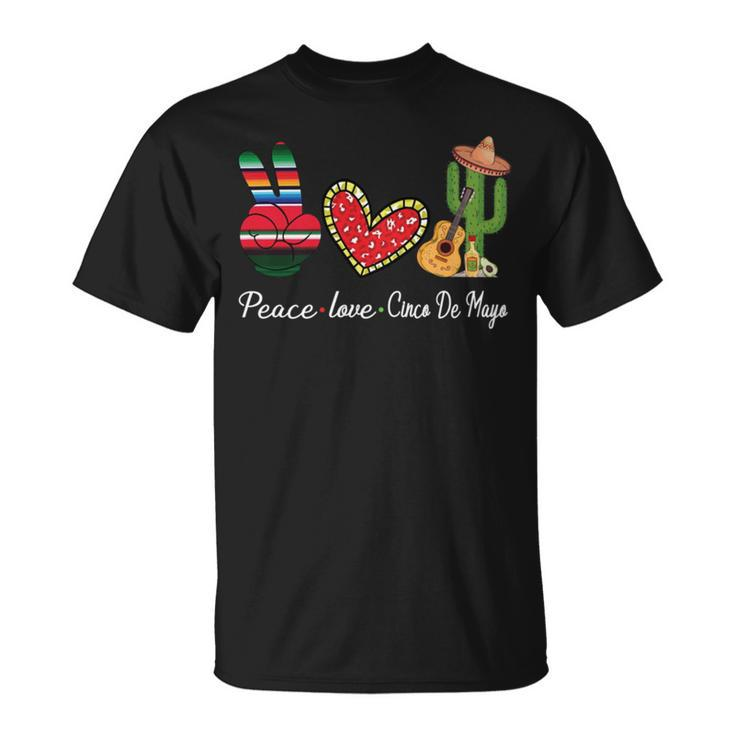 Peace Love Cinco De Mayo Funny Unisex T-Shirt