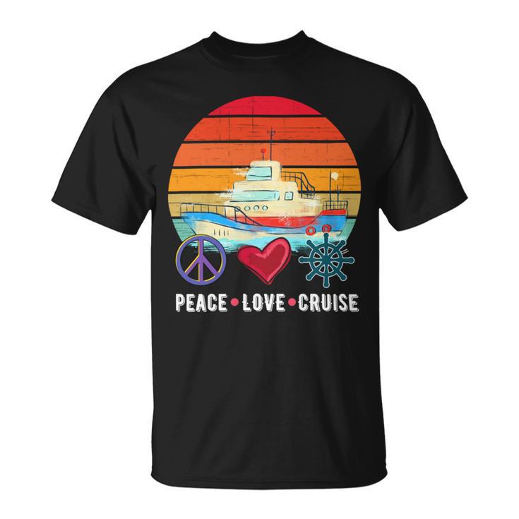 Peace Love Cruising Family Cruise Vacation Matching Gift V2 Unisex T-Shirt