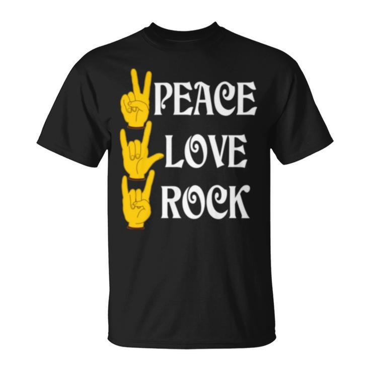 Peace Love Rock  V3 Unisex T-Shirt