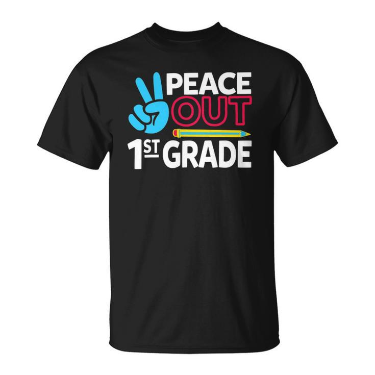 Peace Out 1St Grade Last Day Of School Teacher Girl Boy Unisex T-Shirt