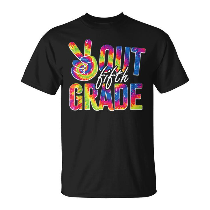 Peace Out Fifth Grade Tie Dye Funny Graduation 5Th Grade  Unisex T-Shirt