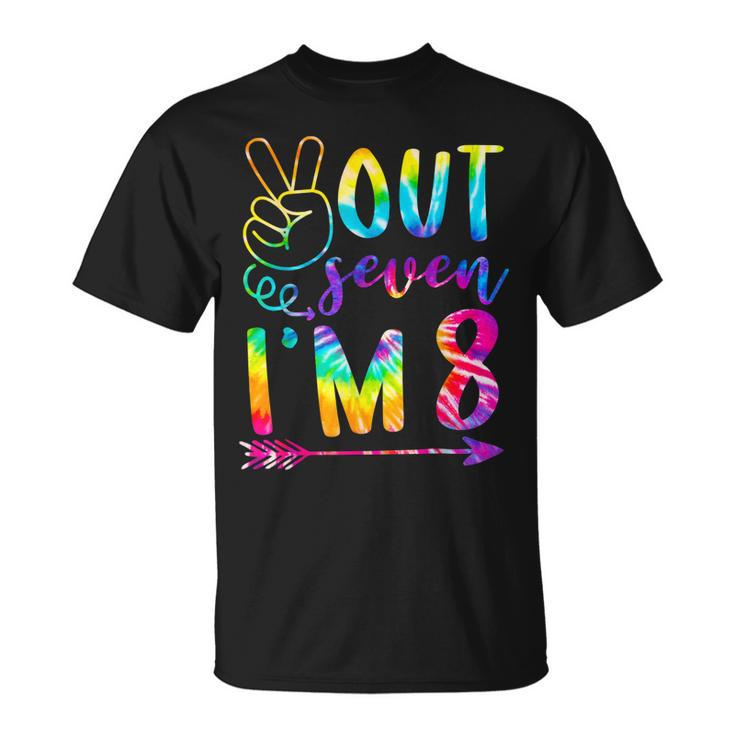 Peace Out Seven Im 8 Tie Dye 8Th Happy Birthday Boy Girl  Unisex T-Shirt